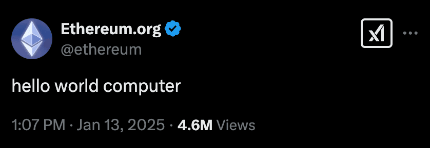 Ethereum tweet